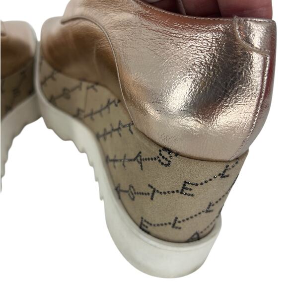 Stella McCartney Rose Gold Elyse Monogram Derbys - Picture 12 of 16